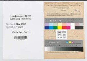 Entnazifizierung Erich Gerischer, geb. 29.04.1904 (Angest.)