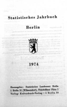1974: Statistisches Jahrbuch