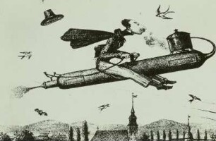 Raketenflugzeug (Karikatur)