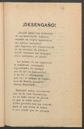 ¡Desengaño!