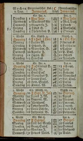 Gregorianischer Kal. Januarius. - Junius, oder Brachmonat, hat 30 Tage.