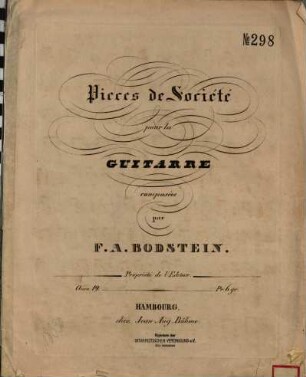 Pièces de société : pour la guitarre ; Oeuv. 19