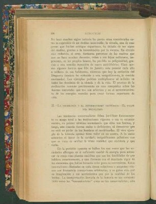 II. - La sociología y el determinismo histórico. - El valor del socialismo