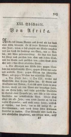 XXI. Abschnitt. Von Afrika