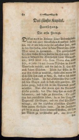 Das fünfte Kapitel. Fortsetzung. Die erste Predigt.