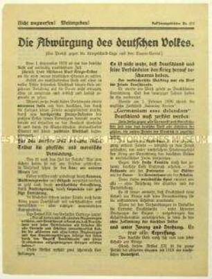 Flugblatt der Deutschen Erneuerungs-Gemeinde zur Kriegsschuldfrage und zum Dawes-Plan