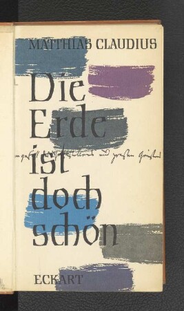 Die Erde ist doch schön : Briefe