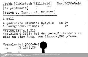 Gluck, Christoph Willibald, handgeschrieben