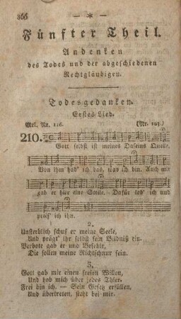 Fünfter Theil. Andenken des Todes und der abgeschiedenen Rechtgläubigen.