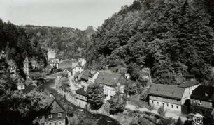 Ortsansicht im Kamnitztal gegen den Zirkelstein