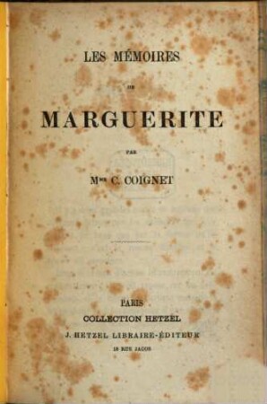 Les mémoires de Marguerite