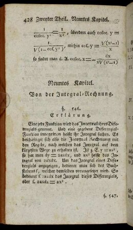 Neuntes Kapitel. Von der Integral-Rechnung.