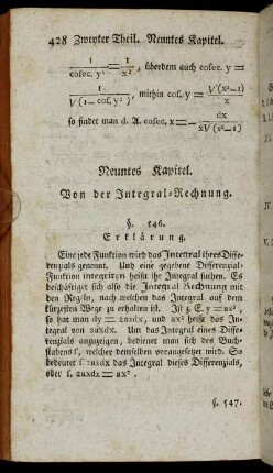 Neuntes Kapitel. Von der Integral-Rechnung.