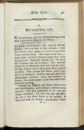 V. Den 15ten May, 1767