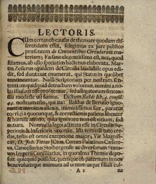Petri Mülleri Jurisconsulti, Commentatio Juris Publici De Conventibus Circulorum, In Sacro Romano Imperio : = Von Crayß-Tägen