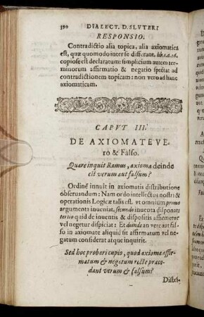 Caput III. De Axiomate Vero & Falso.