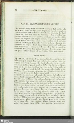 Cap. II. Althochdeutsche Vocale