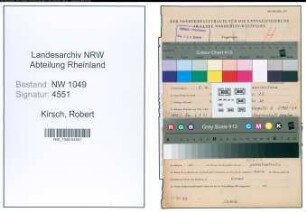 Entnazifizierung Robert Kirsch , geb. 08.12.1914 (Inspektor)