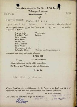 Stoye, Ulrich