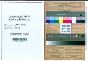 Entnazifizierung Hugo Fastenrath , geb. 22.03.1886 (Werkmeister)
