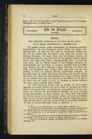 Paulus : eine methodische Einführung in sein Leben und sein Werk