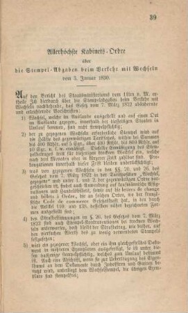 Allerhöchste Kabinets-Ordre ...