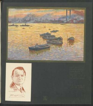 Arte argentino - Crepúsculo Dorado. : Óleo de Pio Collivadino, de la colección de Don José Eugenio Compiani