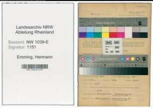 Entnazifizierung Hermann Emming , geb. 22.07.1904 (Vorarbeiter)