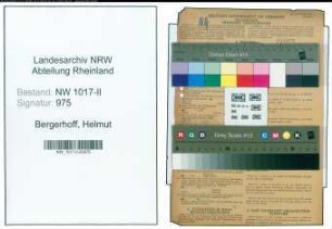 Entnazifizierung Helmut Bergerhoff , geb. 31.01.1914 (Schlosser)