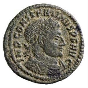Münze, Follis, Aes 3, 317 n. Chr.