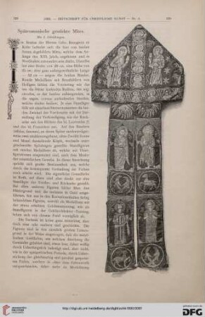 Spätromanische gestickte Mitra