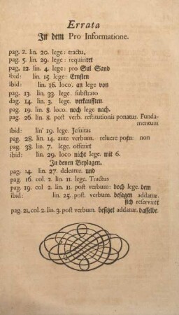 Errata in dem pro informatione.