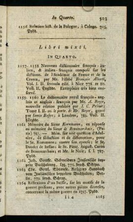 503-518, Libri mixti