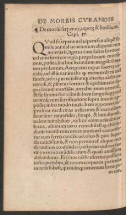 De morsu serpentis ... Capi. 17.