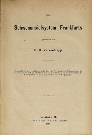 Das Schwemmsielsystem Frankfurts