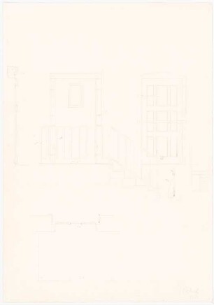 Baukonstruktive Zeichnungen Türen, Treppe: Aufriss Treppe, Türen, Schnitt, Grundriss, Detail
