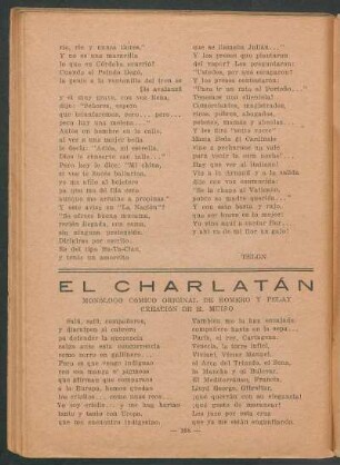 El charlatán : Monólogo cómico, original de Romero y Pelay. - Creación de E. Muiño