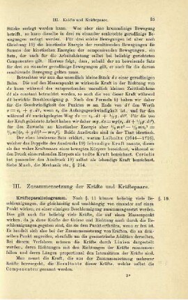 III. Zusammensetzung der Kräfte und Kräftepaare.