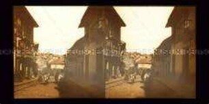 Belebte Straße mit Häusern, La Paz