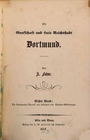 Die Dortmunder Chronik : mit Urkunden und Wappenabbildungen