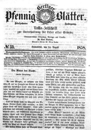No. 33, Sonnabend, den 14. August