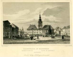 Marktplatz in Mannheim - Marketplace at Mannheim - Place du Marché à Mannheim