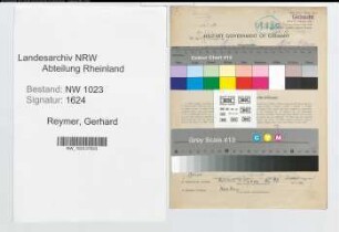 Entnazifizierung Gerhard Reymer , geb. 12.08.1885 (Oberdeichinspektor)
