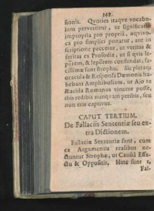 Caput Tertium. De Fallaciis Sententiae