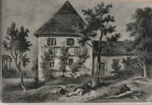 Weberhaus in Hosterwitz : Weberhaus in Hosterwitz. Aquarell (um 1830). Dresden: Privatbesitz