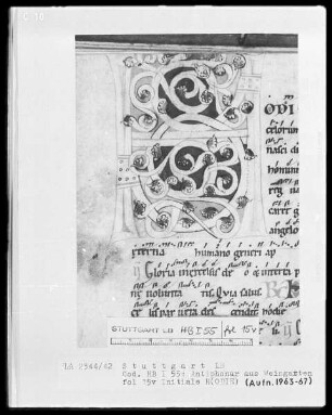 Monastisches Antiphonale — Initiale H(ODIE), Folio 15verso