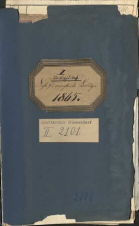 Nicht zu vernichtende Belege zur Rechnung der Volksschulkasse für 1865