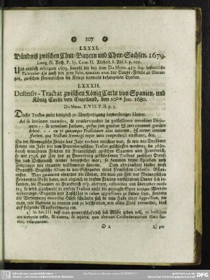 LXXXI. Bündniß zwischen Chur-Bayern und Chur-Sachsen, 1679