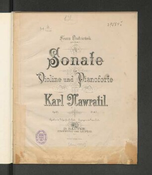 Sonate für Violine und Pianoforte : op. 20