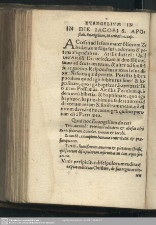 In die S. Jacobi Apostoli, Matthaei 20